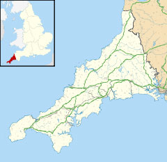 Map showing Cornwall